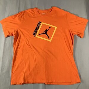 Jordan Shirt Mens 2XL Orange Jumpman Graphic Tee Short Sleeve Cotton Nike